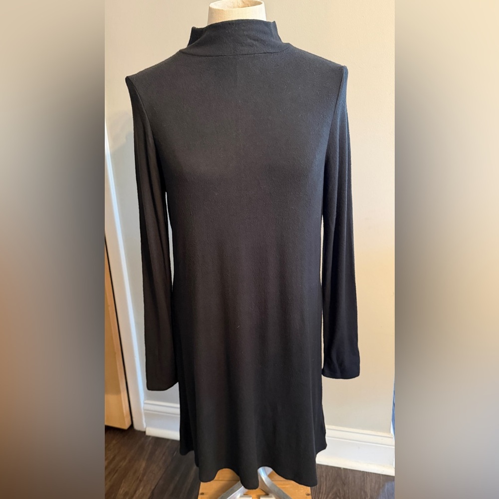American Eagle Outfitters Mock Turtleneck Black Dress-Petite Large